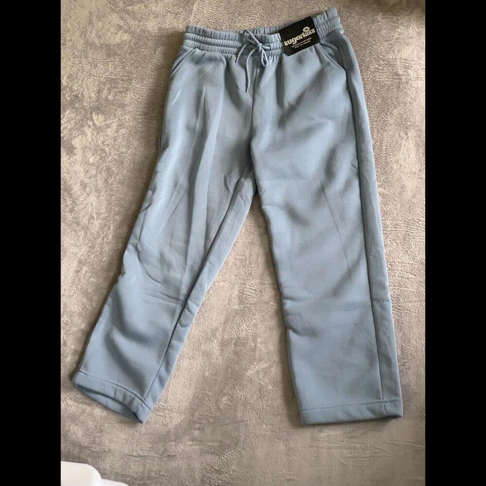 Sugarkiss Designed In New York Size XL Wide Leg Jogger Women's Light Blue NWT
